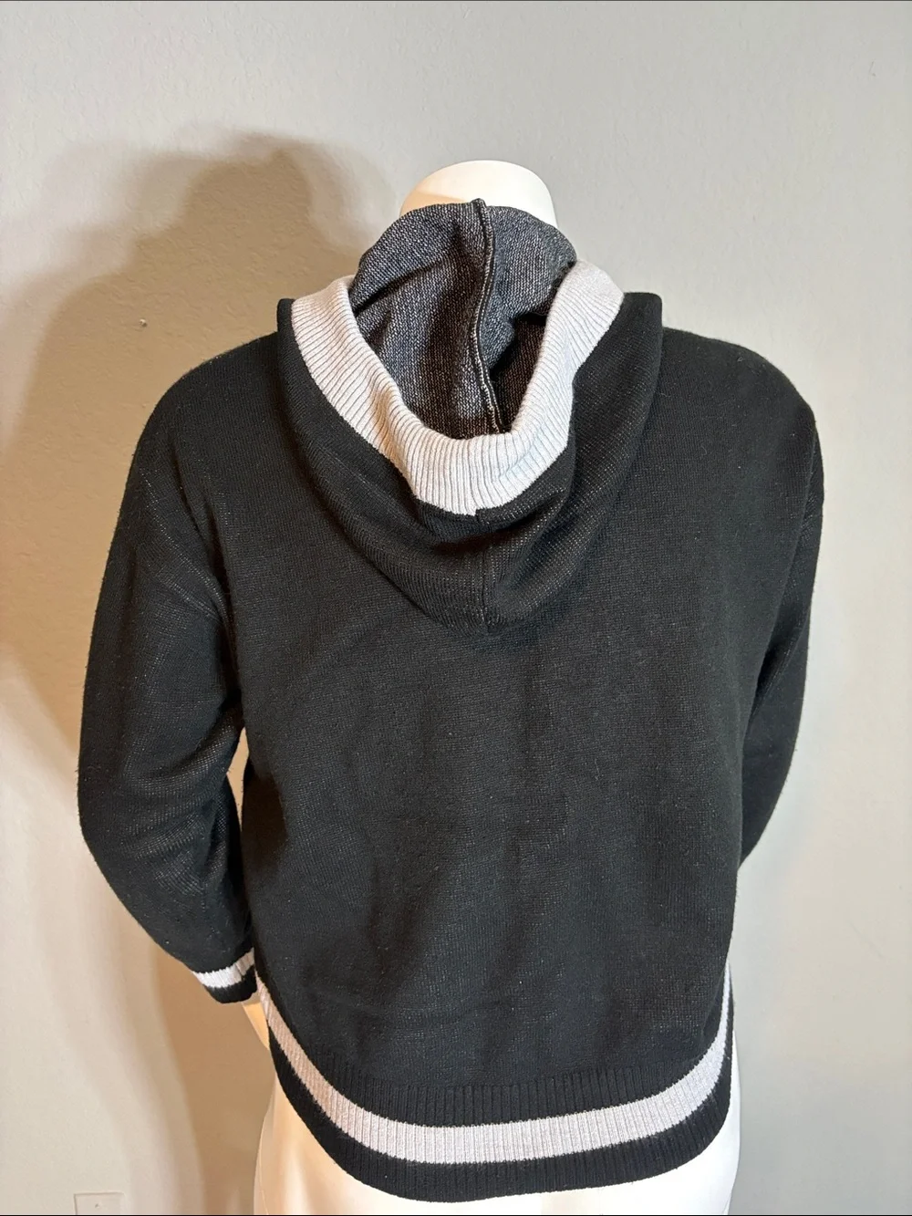 Juicy Couture Black and White Crewneck Hooded Sweater - Men